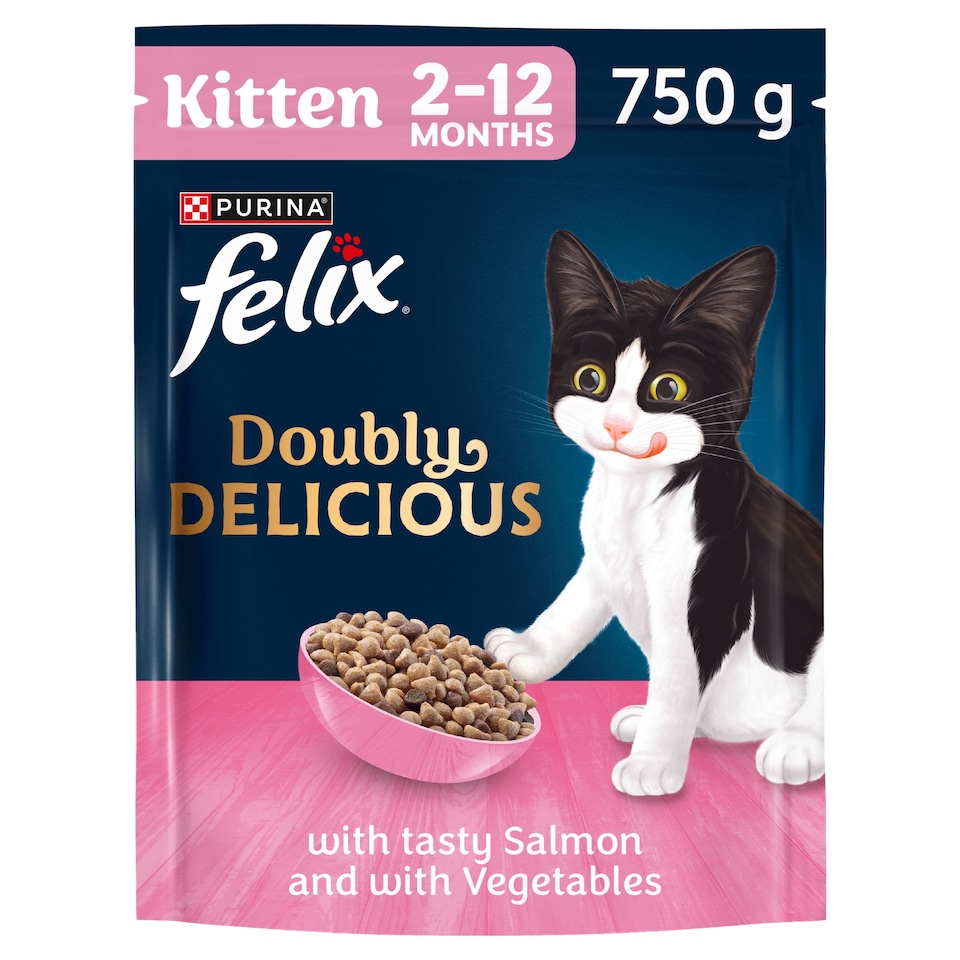 image 1 of FELIX Dry Kitten Doubly Delicious Salmon 750g  
