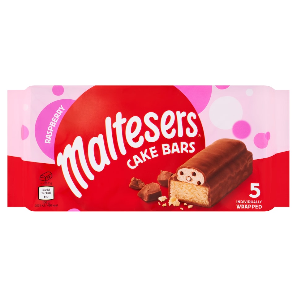 Maltesers Raspberry Cake Bars 5 Pack