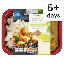 TESCO THAI GREEN CHICKEN CURRY WITH JASMINE RICE 400G