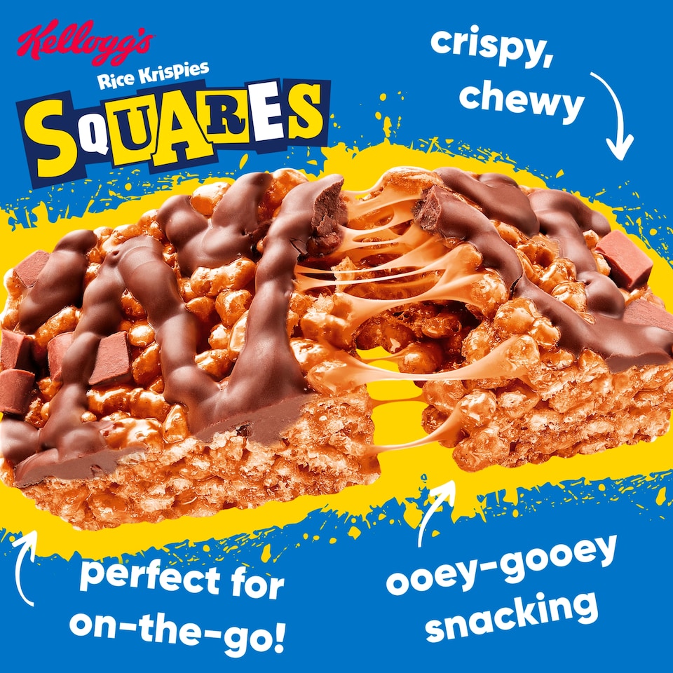 image 1 of Kellogg's Rice Krispies Squares Caramel & Chocolate Multipack, 4x36g