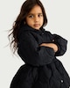 image 2 of F&F Girls Quilted Shower Resistant Coat in Black