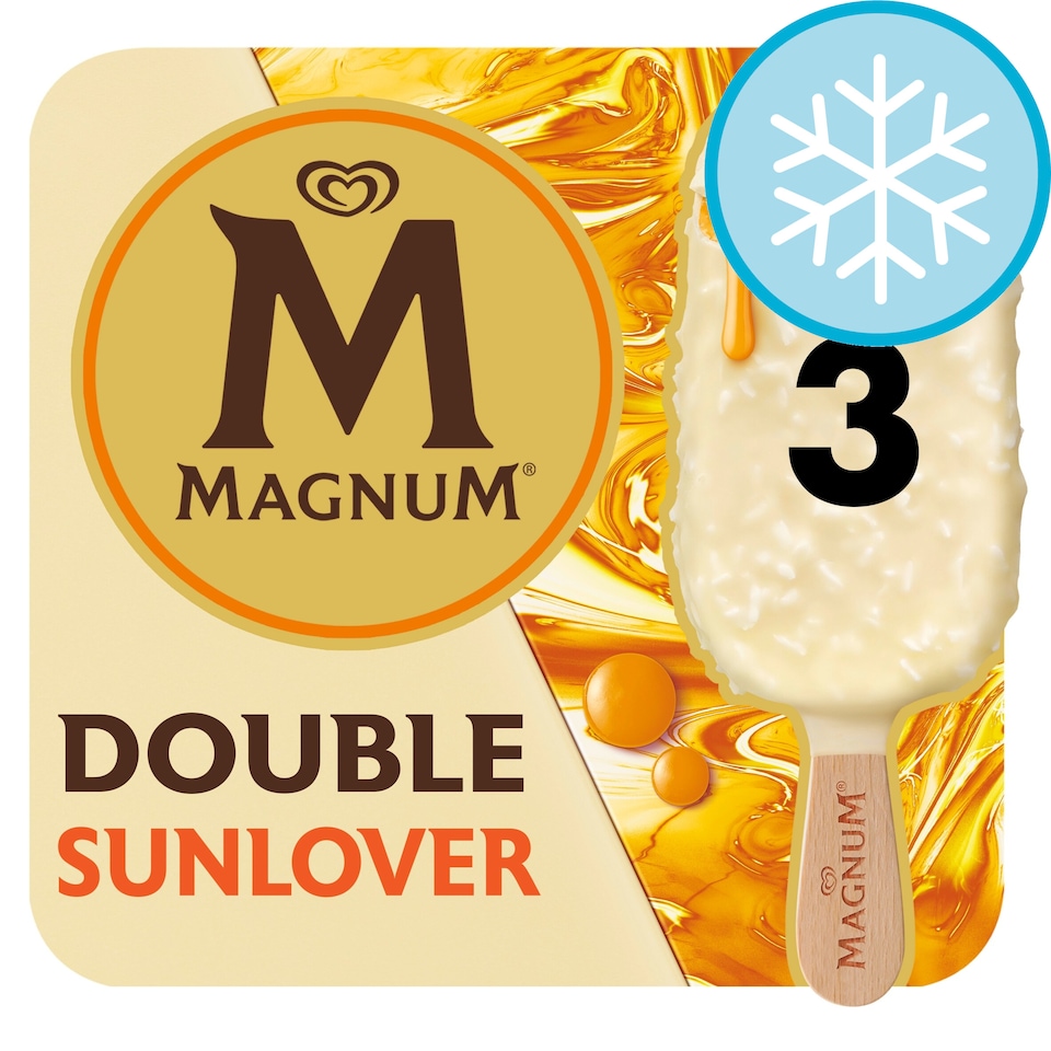 image 1 of Magnum Sunlover White Chocolate Mango & Coconut Ice Cream Sticks 3x85ml