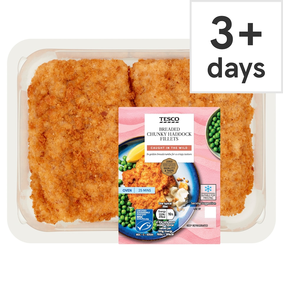 Tesco Breaded Chunky Haddock Fillets 350g