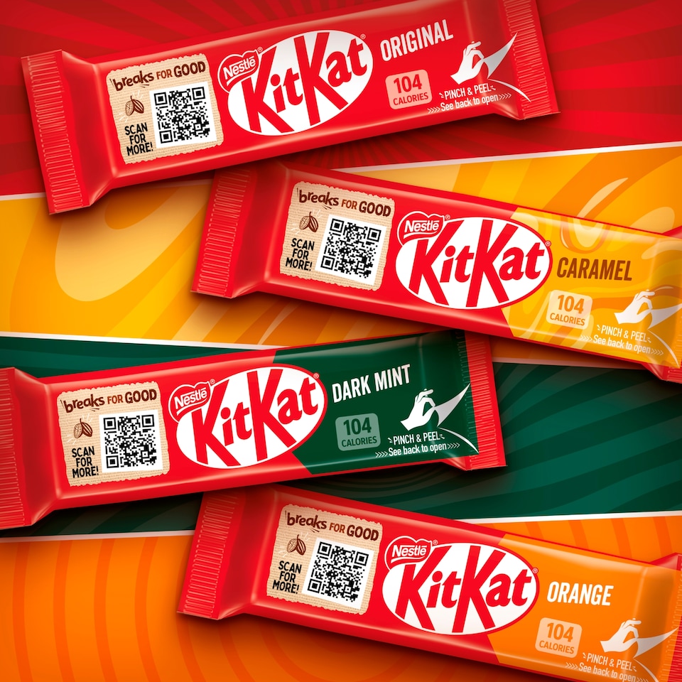 image 1 of KitKat 2 Finger Chocolate Orange Biscuit Bars 12 Pack Multipack 248.8g