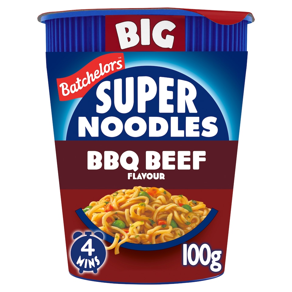 Batchelors Big Super Noodles Bbq Beef Flavoured 100G