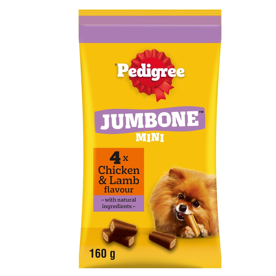 image 1 of Pedigree Jumbone Mini Small Dog Treats Chicken & Lamb 160g