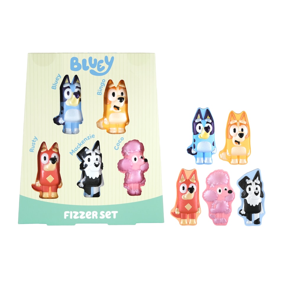 image 1 of Bluey 5 bath fizzer set 250g