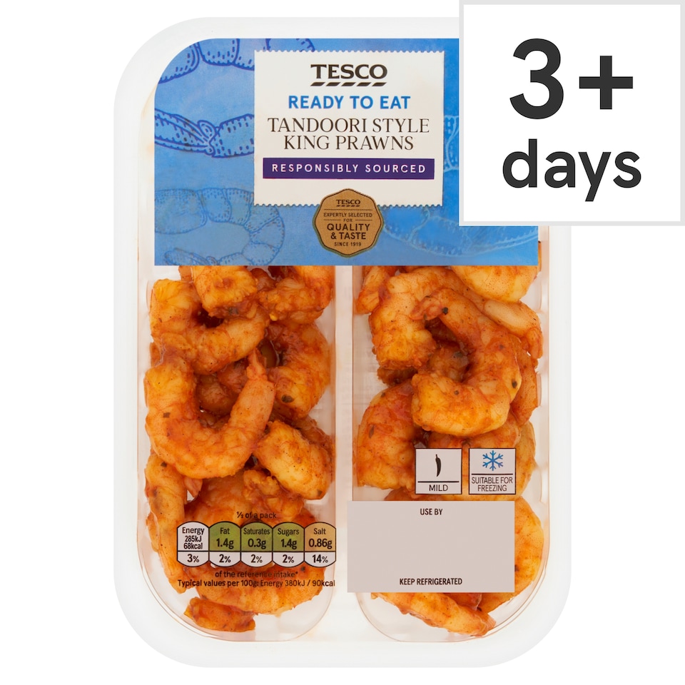 Tesco Tandoori Style King Prawns 150g