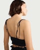 image 3 of F&F Ruched Tie Strap Beach Bralette in Black