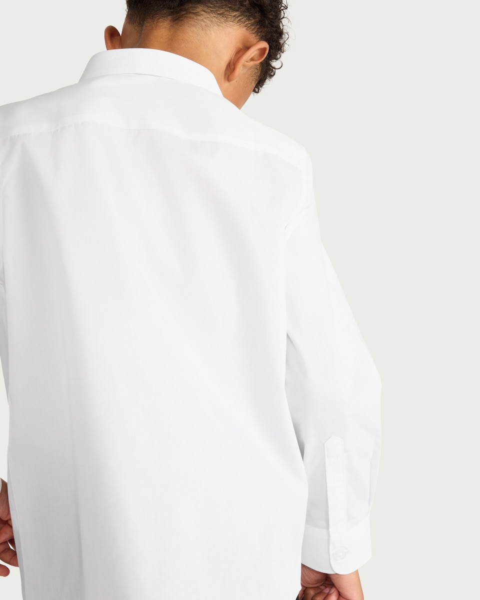 image 1 of F&F School Boys 3-Pack Regular Fit Long Sleeved Shirts in White