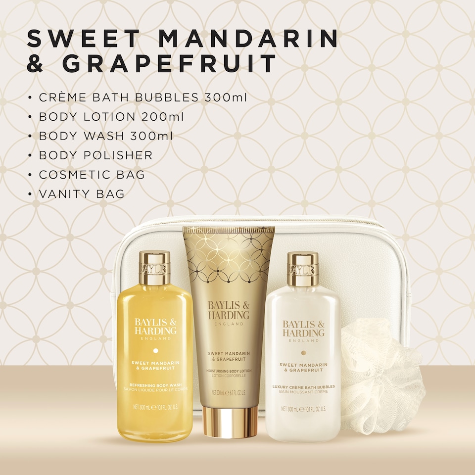 image 1 of Baylis & Harding Sweet Mandarin & Grapefruit Luxury Vanity Bag Gift Set