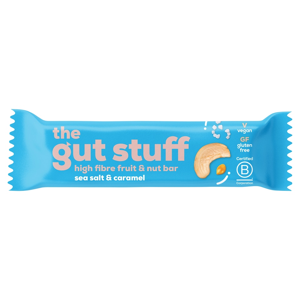 The Gut Stuff High Fibre Fruit & Nut Bar - Sea Salt & Caramel 35g