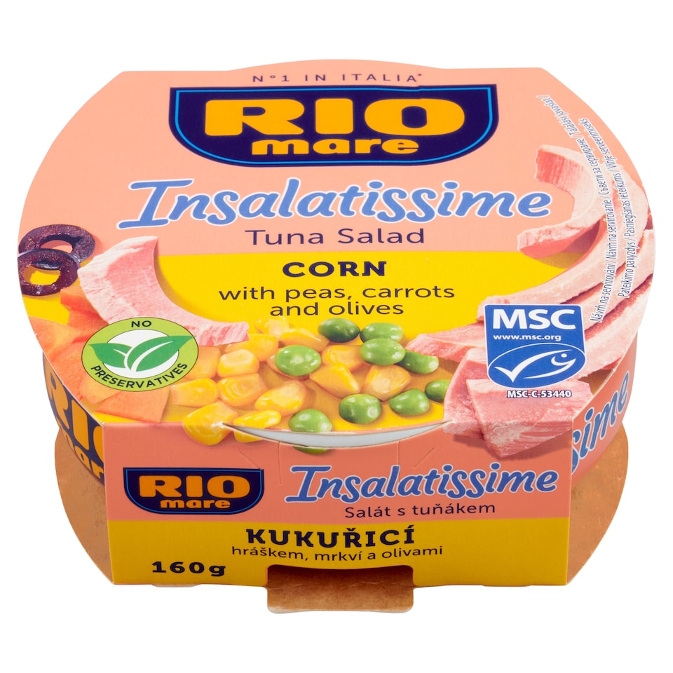 image 1 of Rio Mare Insalatissime Tuna Salad Corn with Peas, Carrots and Olives 160 g
