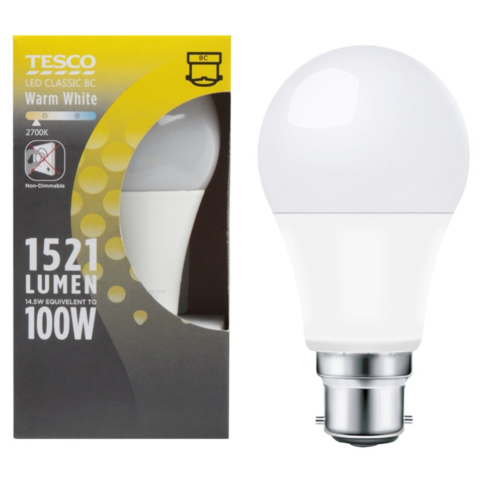 image 1 of Tesco Led Classic 100W Bayonet Cap