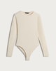 image 4 of F&F Polyamide Crew Neck Long Sleeved Bodysuit in Cream