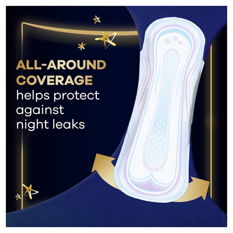 image 1 of Always Ultra Secure Night Extra Sanitary Towels Size 5 Wings 14 Pack