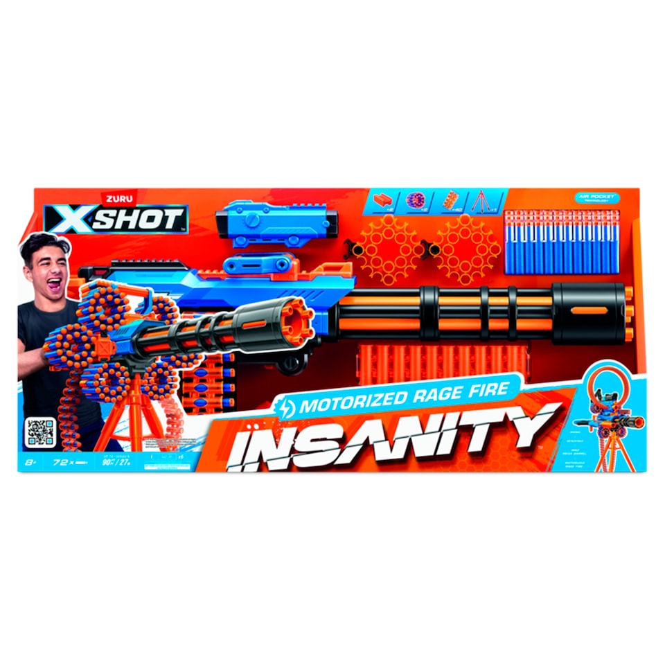 Zuru X-Shot Insanity Motorized Rage Fire Gatlin Toy Gun
