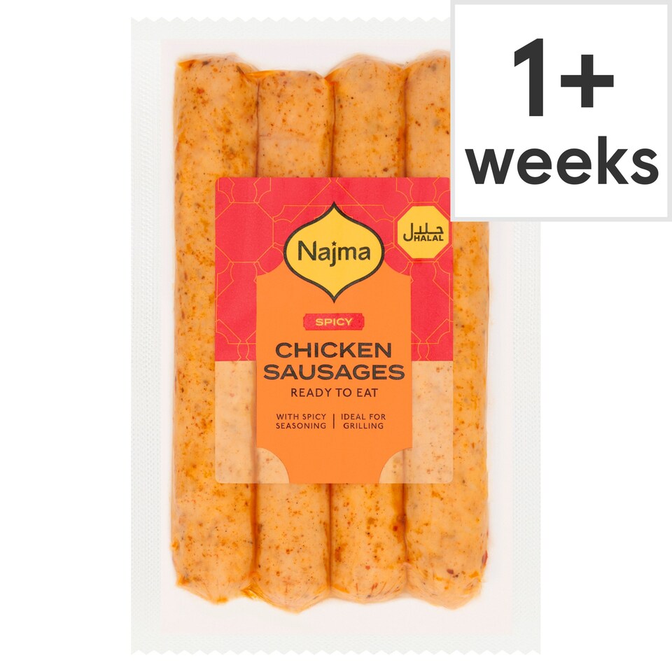 Najma Halal Spicy Chicken Sausages 250g Tesco Groceries