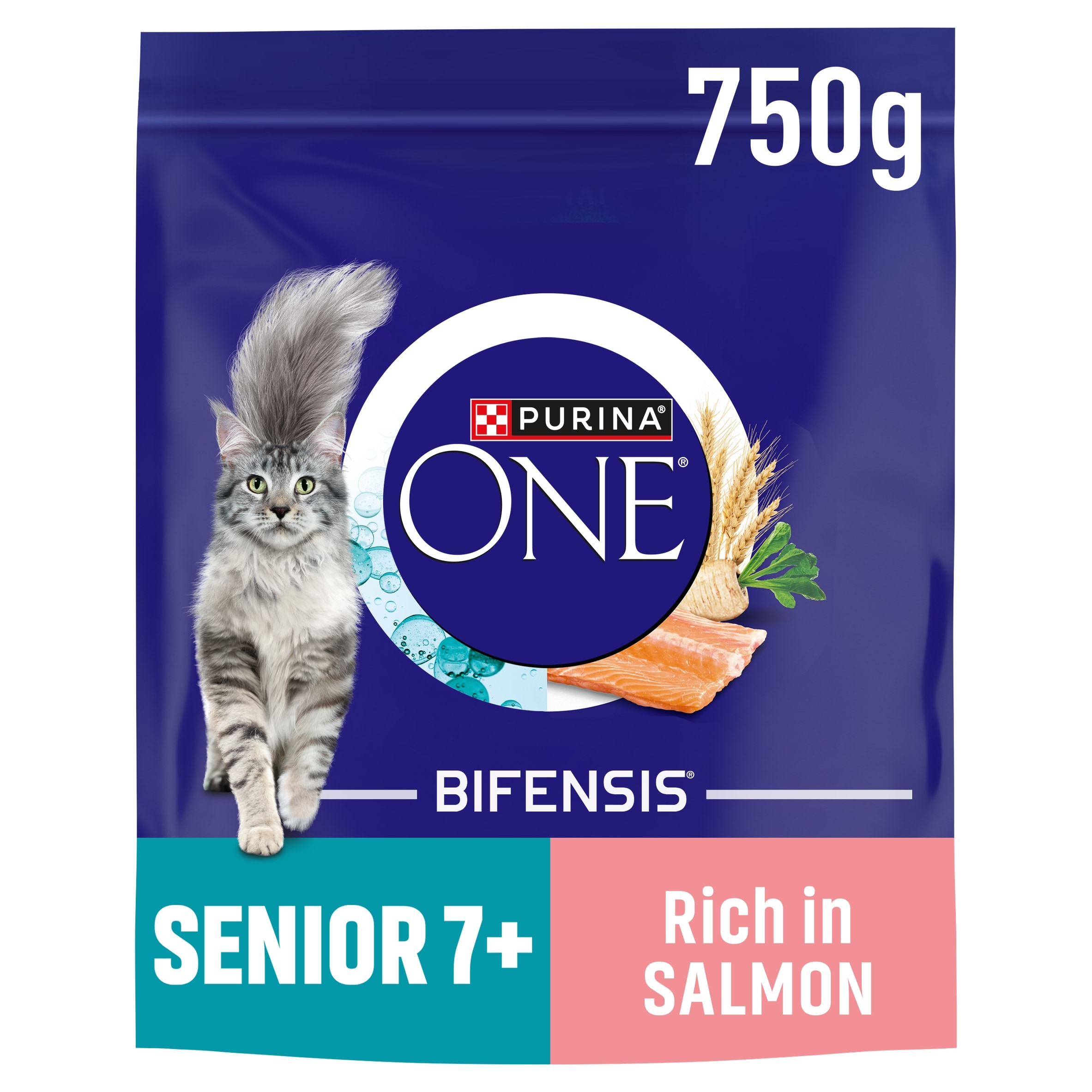 PURINA ONE Senior 7+ Salmon Dry Cat Food 750g