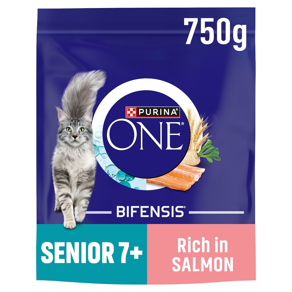 PURINA ONE Senior 7+ Salmon Dry Cat Food 750g