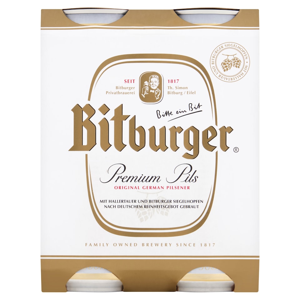 Bitburger Premium Pils Lager 4 x 500ml