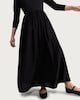 image 2 of F&F Gathered Waist Long Sleeved Midi Dress in Black