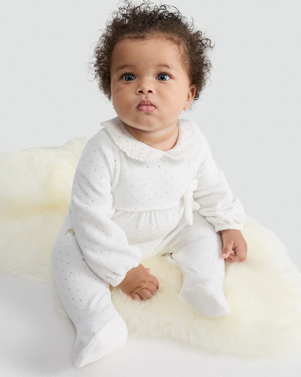 image 1 of Disney Minnie Mouse Cotton Rich Sleepsuit in White
