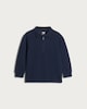 image 4 of F&F Boys Cotton Blend Textured Half Zip Polo Top in Navy