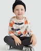 image 1 of F&F Boys Cotton Rich Bat and Pumpkin Print Top and Leggings Set in Cream
