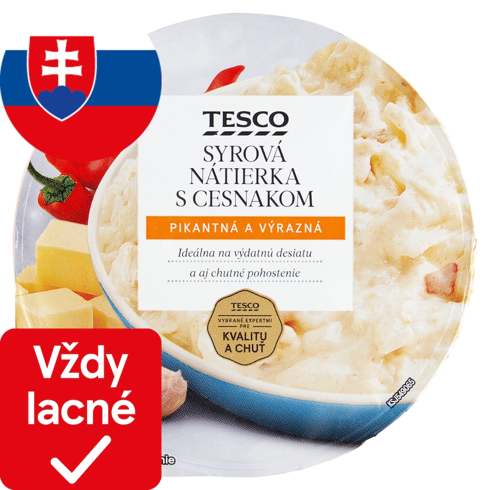 Tesco Syrová nátierka s cesnakom 135 g