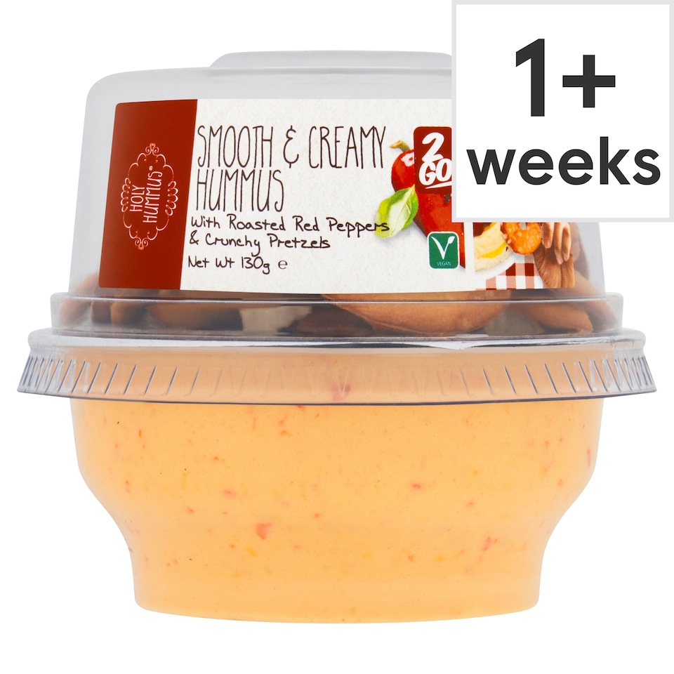 HOLY HUMMUS ROASTED PEPPER HUMMUS WITH PRETZELS 2GO 130g