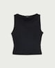 image 4 of F&F Polyamide Slash Neck Sleeveless Top in Black