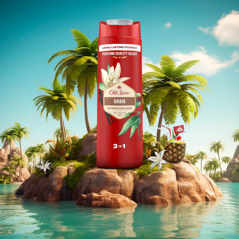 obrázok 1 z Old Spice Oasis 3 v 1 Sprchový Gél a Šampó Pre Mužov 400ml