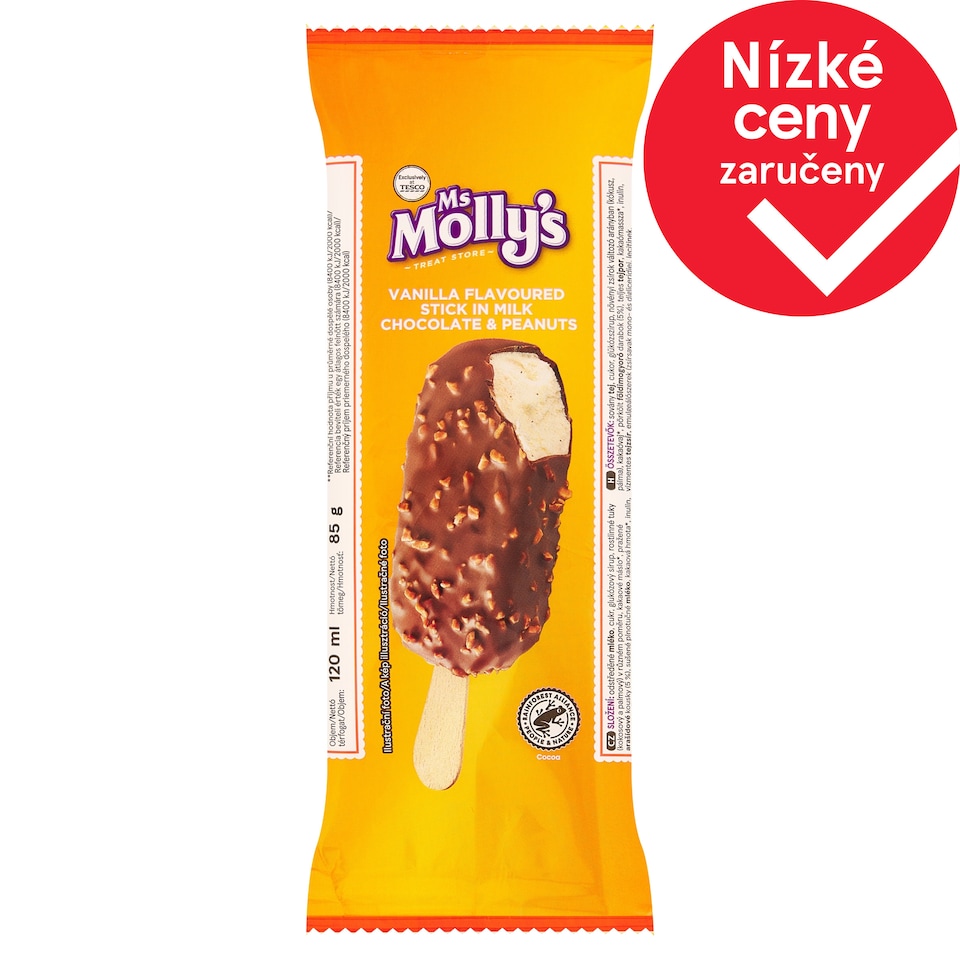 Ms Molly's Mražený krém s vanilkovou příchutí v mléčné čokoládě 120ml