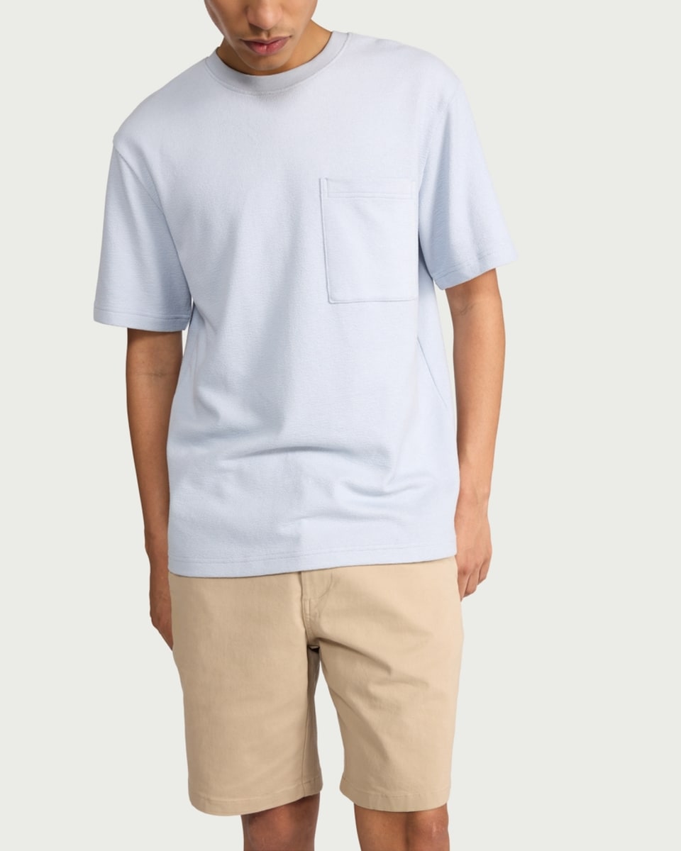 image 1 of F&F Pure Cotton Pocket Oversized Fit T-Shirt in Blue