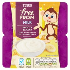 Tesco Free From Bananasoya Fromage Frais 4X90g