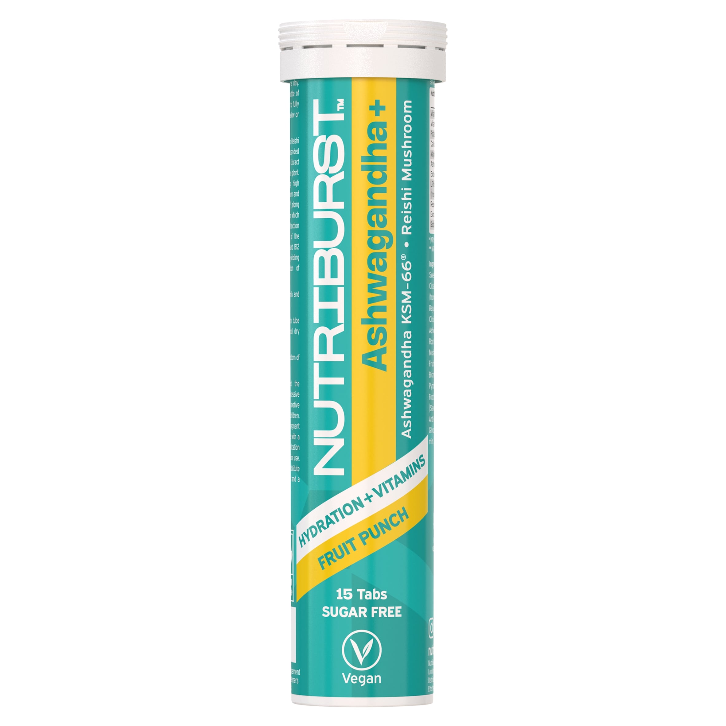 Nutriburst Ashwagandha+ Fruit Punch Flavour 15 Effervescent Tablets
