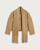 image 4 of The F&F Edit Fringed Scarf Coat with Wool in Med Nude