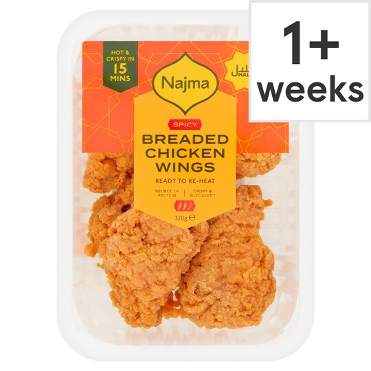 Najma Spicy Breaded Chicken Wings 320G Tesco Groceries