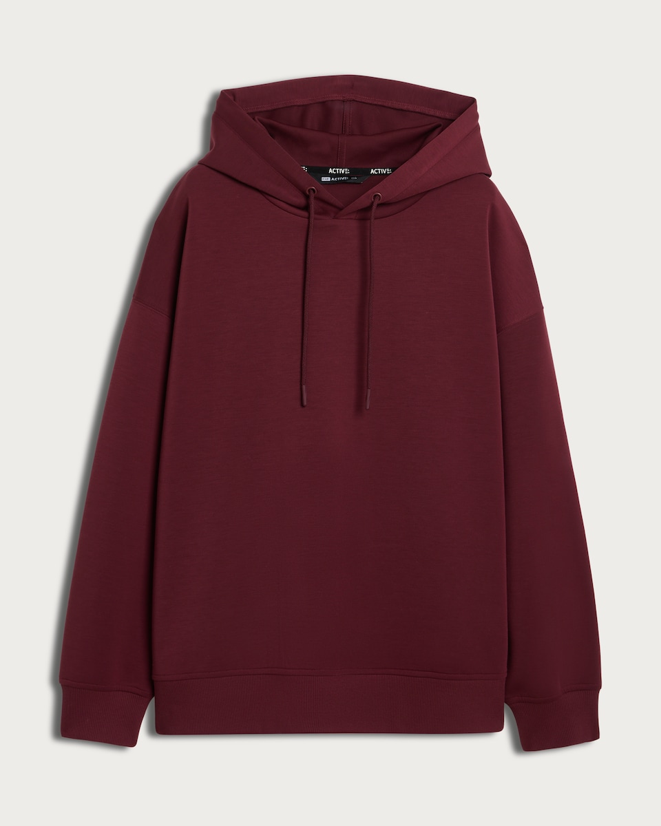 image 1 of F&F Active Hooded Sports Sweatshirt in Burgundy