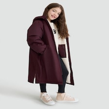 F&F Girls Fleece Lined Hooded Waterproof Changing Robe in Purple