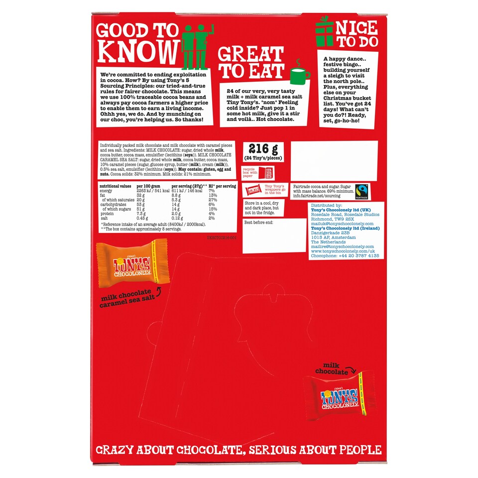 image 1 of Tony's Chocolonely Tiny's Countdown Calendar 216g