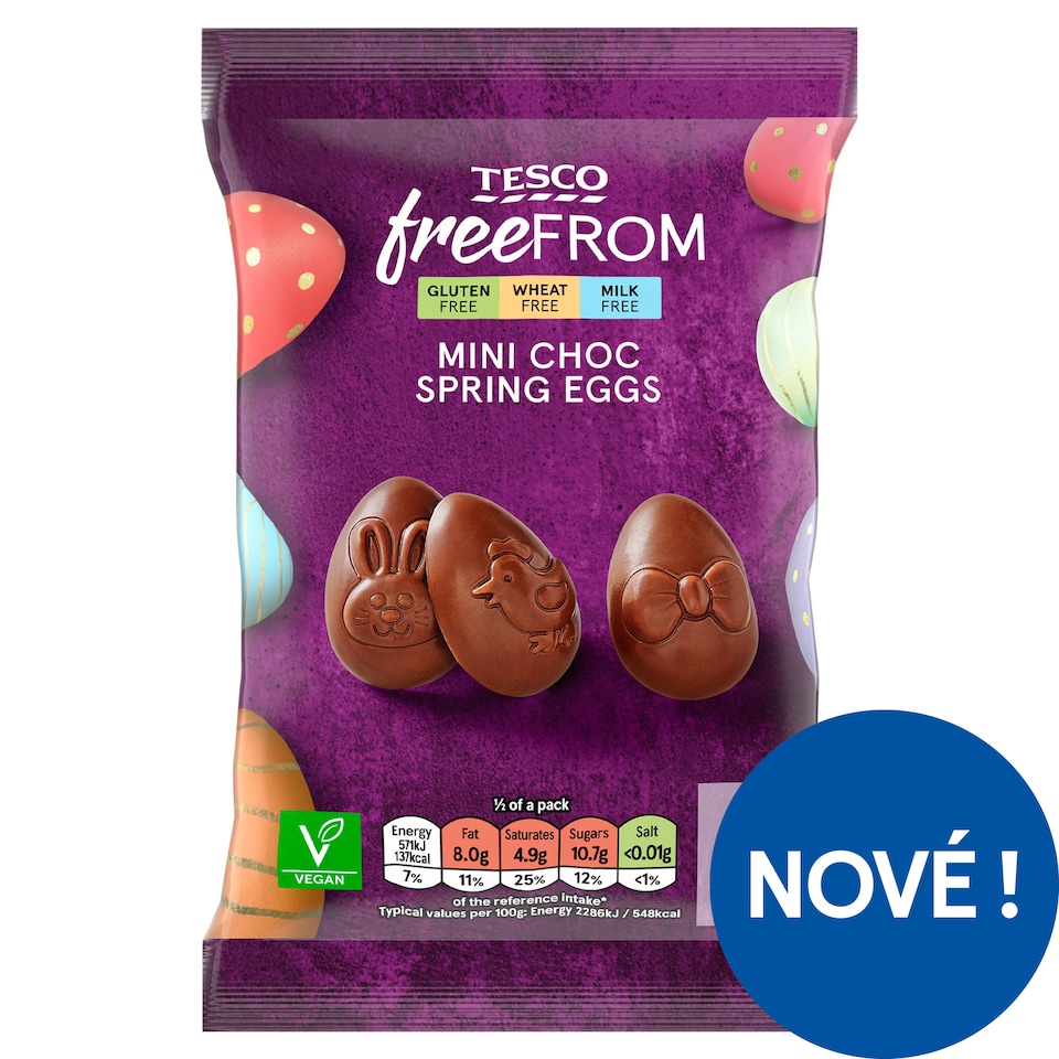 Tesco Free From Mini vajíčka s čokoládovou příchutí 50g