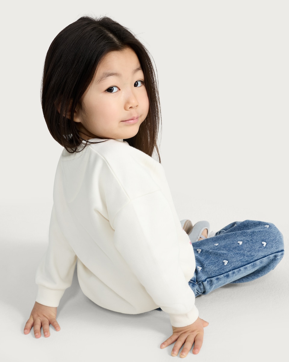 image 1 of Disney Cotton Rich Rapunzel Print Sweatshirt in Multi Pink