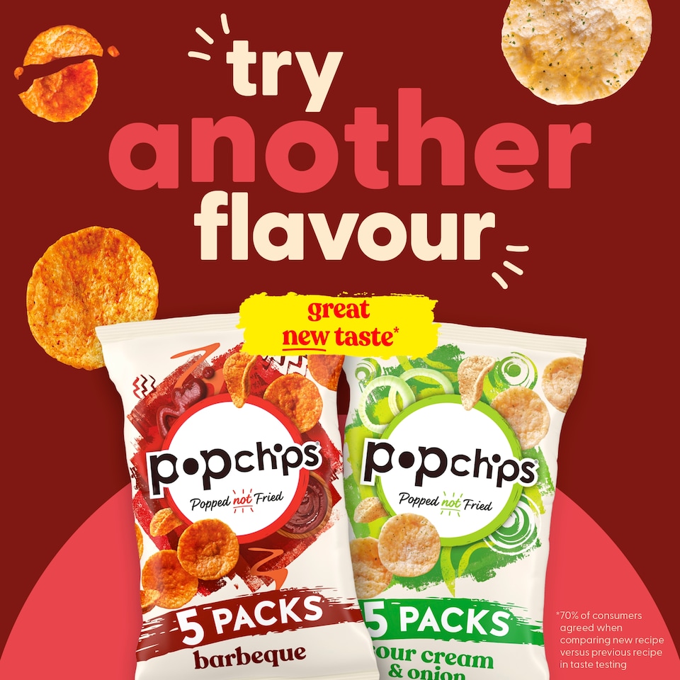 image 1 of Popchips Chargrilled Steak Multipack Crisps 5x17g