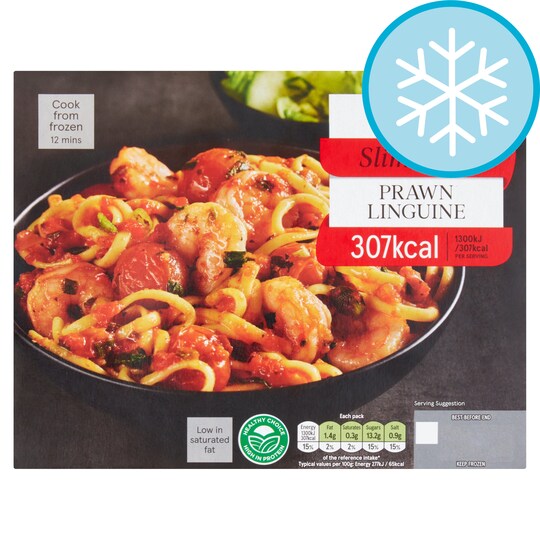 Tesco Slim Cook Prawn Linguine 500G Tesco Groceries
