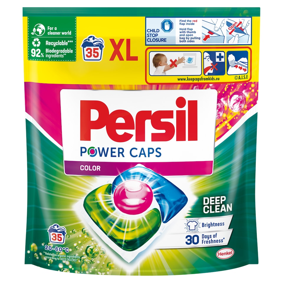 Persil Power Caps Color Tablet Detergent for Colored Clothes 35 Washes 490 g
