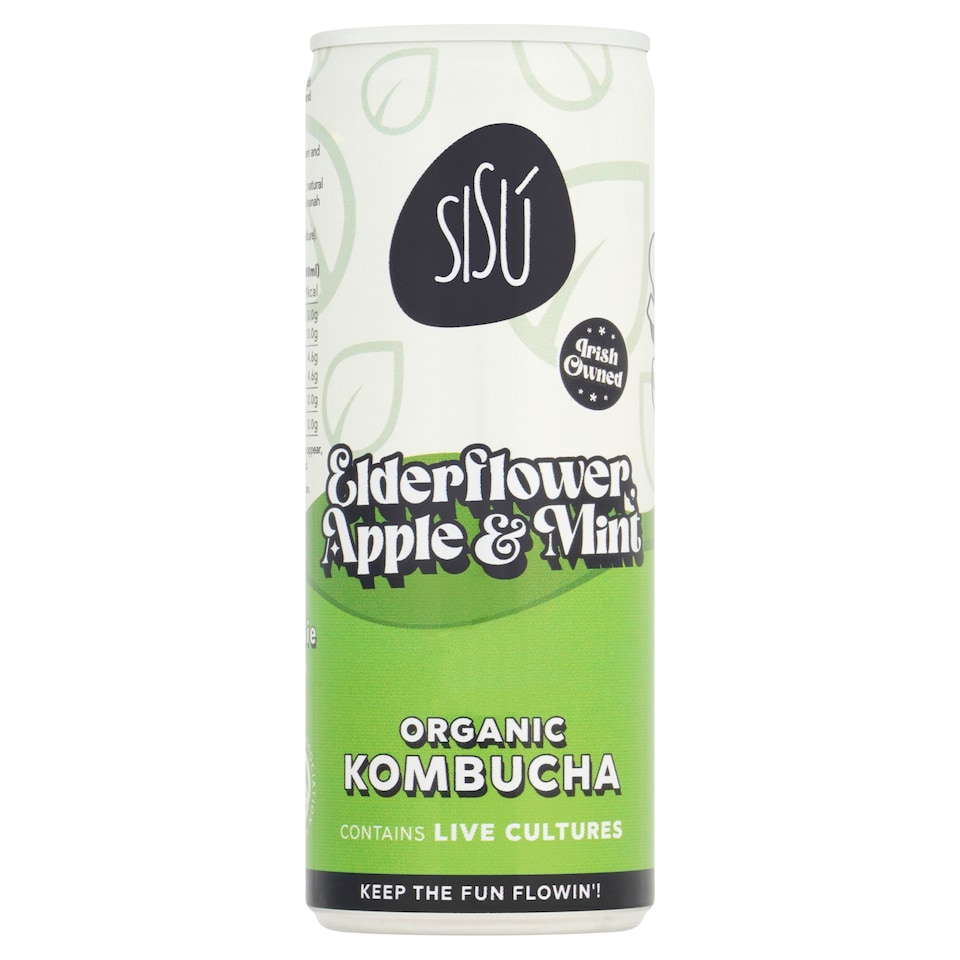 SiSu Organic Kombucha Elderflower Apple Mint 250ml