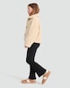 image 3 of F&F Girls Cotton Rich Ribbed Flared Trousers in Black