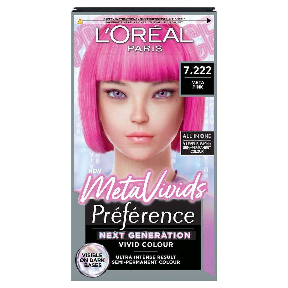 image 1 of L'Oreal Preference Metavivids 7.222 Meta Pink Semi-Permanent Hair Dye
